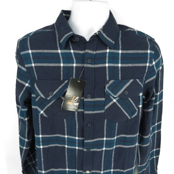Amplify Men's Button Up Blue Plaid Shirt Large NWT $38 - Picture 4 of 4